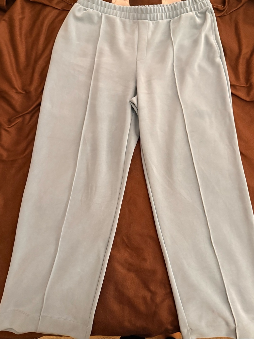 Woman's Light Blue Straight-Leg Casual Pants